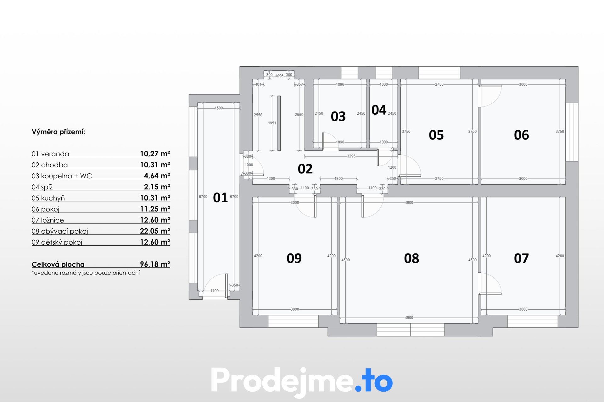 2D půdorys - přízemí